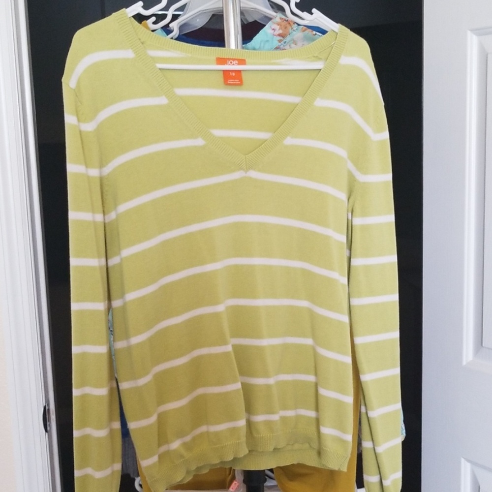 Green v-neck sweater